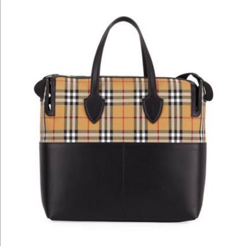Kingswood Vintage Check & Leather Diaper Bag